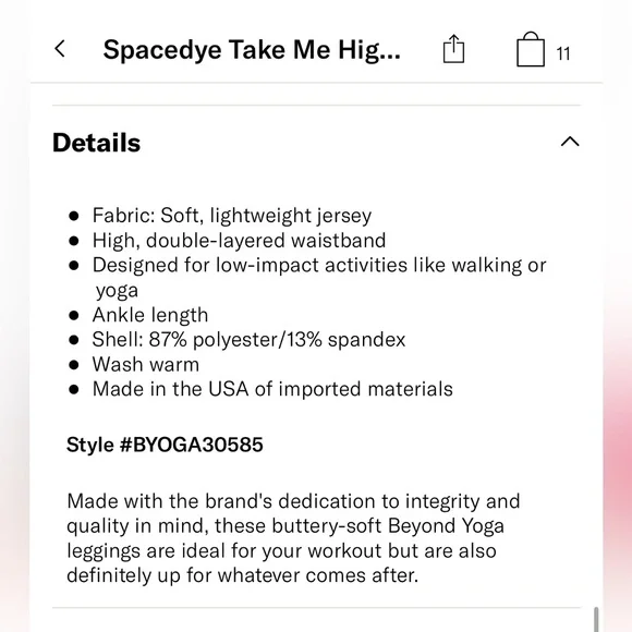 Beyond Yoga Brand New Space Dye Take Me Higher Long Leggings. - Picture 7 of 8